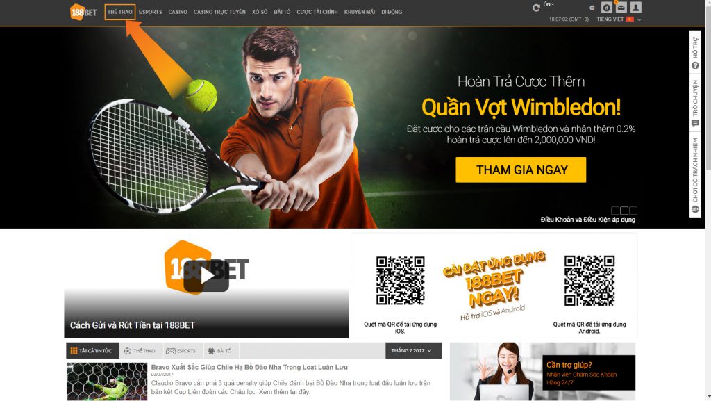 Hướng Dẫn Cá Cược Quần Vợt Cách Đặt Cược Tại 188bet
