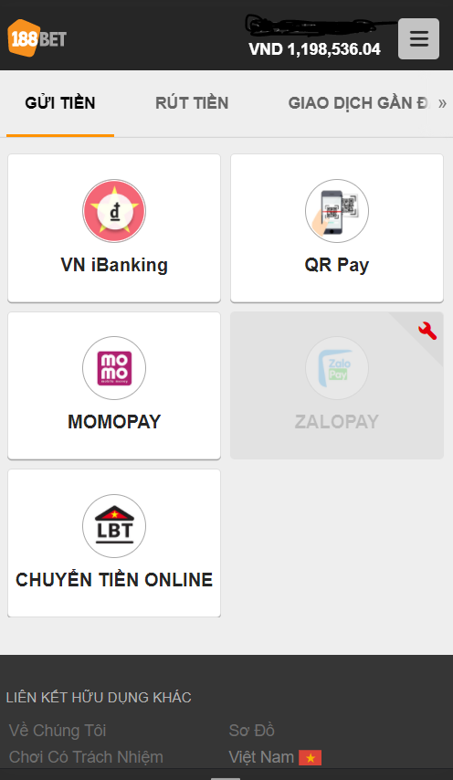 Hướng Dẫn Gửi Tiền Vào Nhà Cái 188bet Nhanh Nhất, Chuẩn Nhất