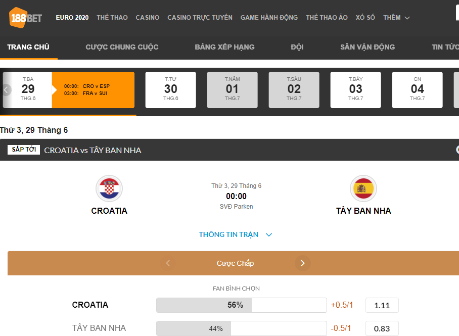 Hướng Dẫn Cách Xem Odds Và Fix Của Nhà Cái 188bet Mới Nhất