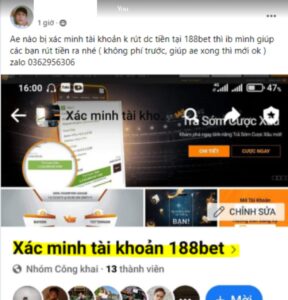 Giải đáp xác minh tài khoản 188bet có mất phí không